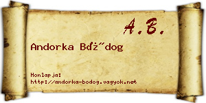 Andorka Bódog névjegykártya